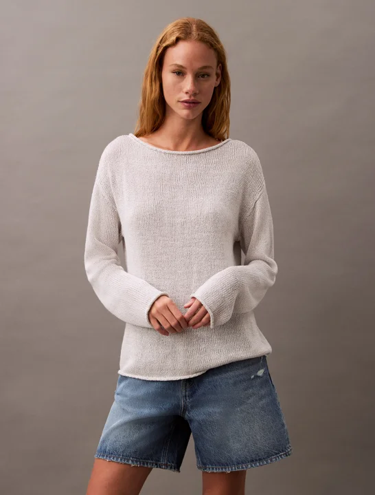 CK JEANS Áo Len Nữ Boxy Fit