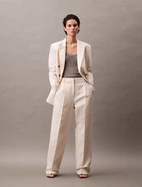 CK JEANS Quần Dài Linen Nữ Wide Leg Fit