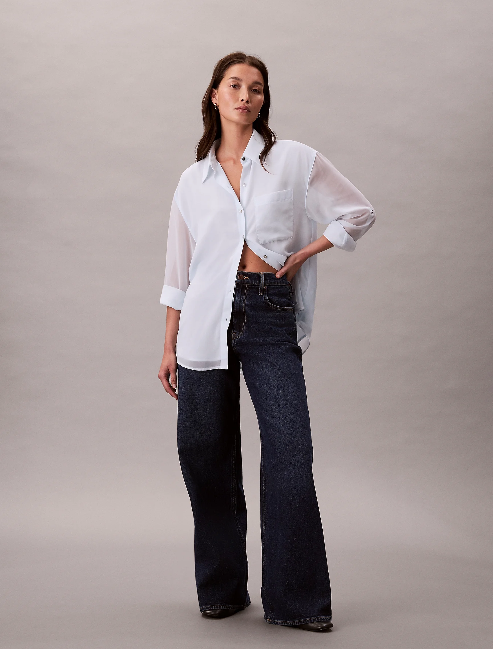 CK JEANS Áo Sơ Mi Nữ Classic Fit