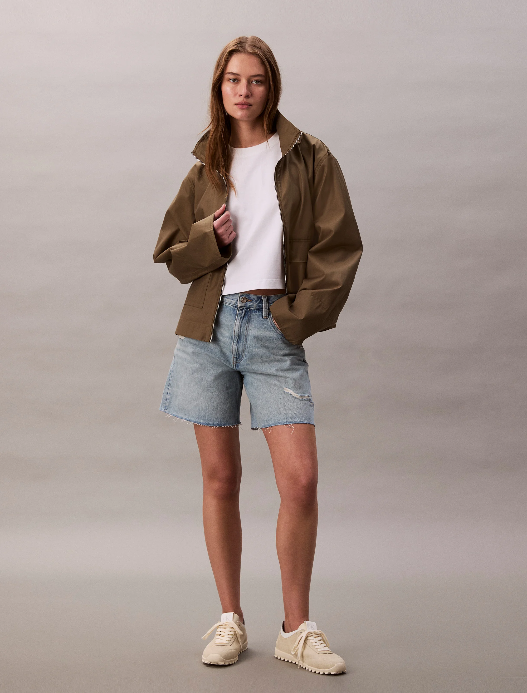 CK JEANS Áo Thun Nữ Cropped Relaxed T-Shirt