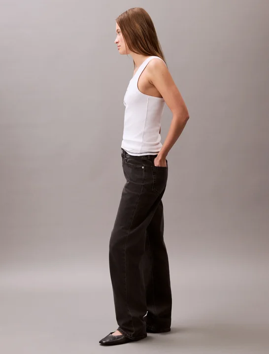 CK JEANS Áo Ba Lỗ Nữ Ribbed Tank Top