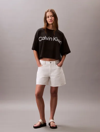 CK JEANS Áo Thun Nữ Boxy Logo Graphic Tee