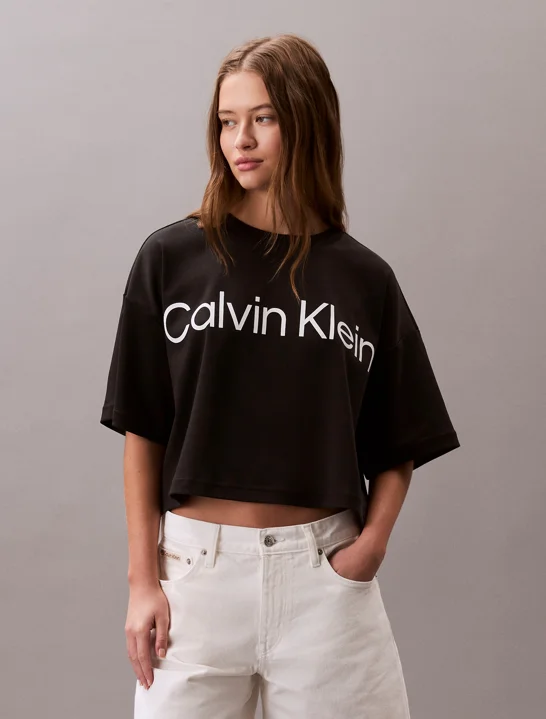 CK JEANS Áo Thun Nữ Boxy Logo Graphic Tee