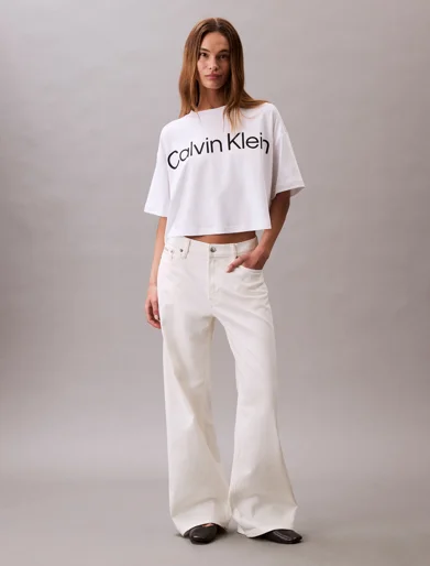 CK JEANS Áo Thun Nữ Boxy Logo Graphic Tee