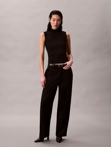 CK JEANS Áo Len Nữ Sleeveless Mockneck