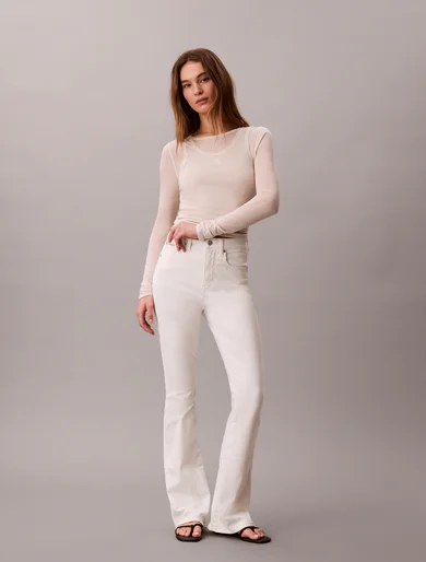 CK JEANS Áo Thun Nữ LS Wool Blend Feminine