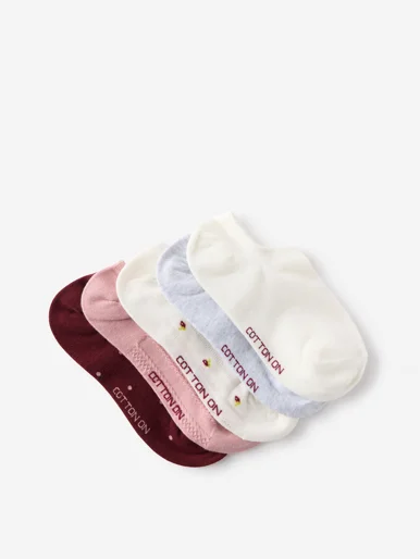 COTTON ON RUBI Bộ 5 Đôi Vớ Ngắn Nữ - 5Pk Sports Low Cut Sock