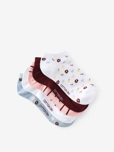 COTTON ON RUBI Bộ 5 Đôi Vớ Ngắn Nữ - 5Pk Ankle Sock