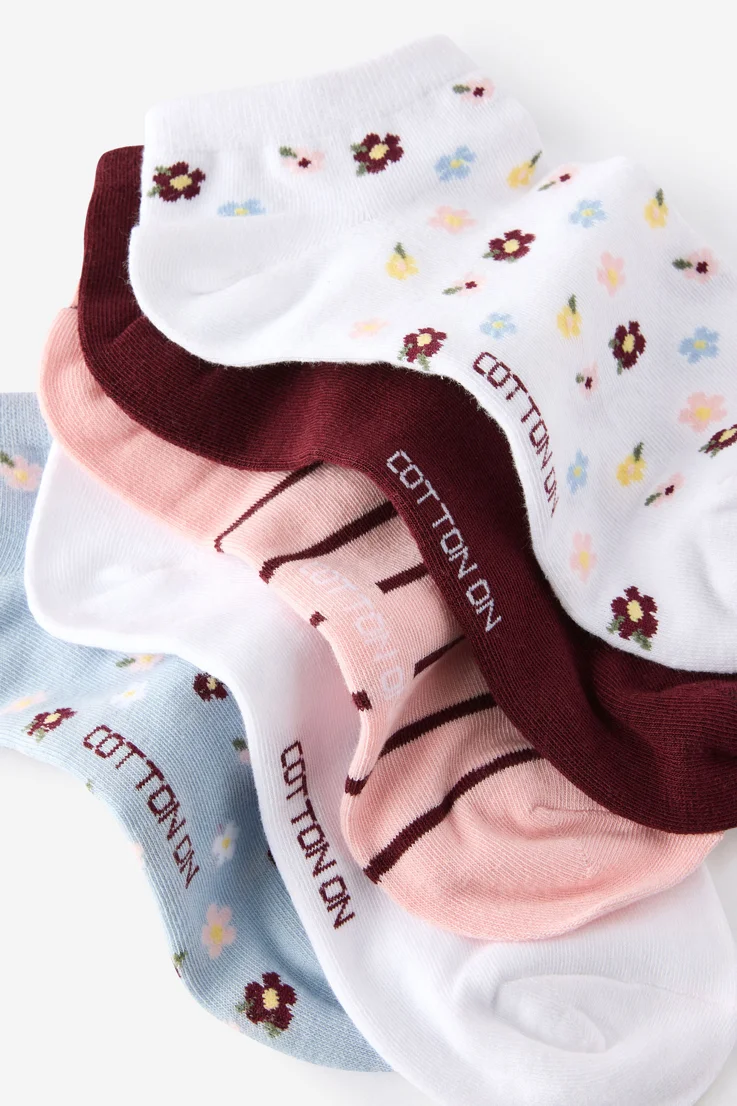 COTTON ON RUBI Bộ 5 Đôi Vớ Ngắn Nữ - 5Pk Ankle Sock