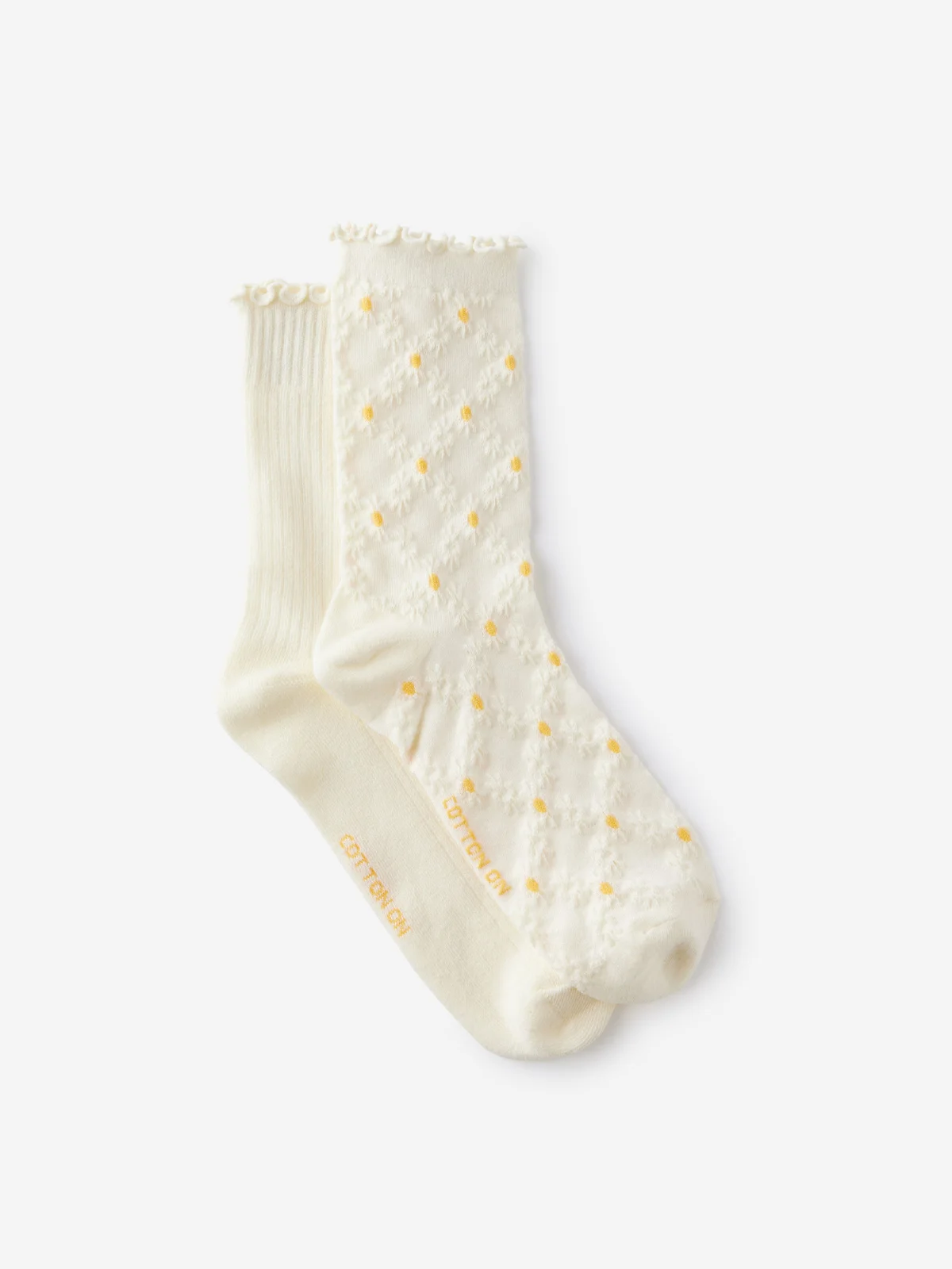 COTTON ON RUBI Vớ Dài Nữ-The Perfect Pair Frill Rib Cre