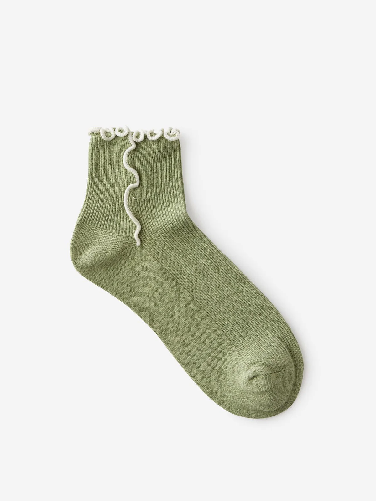 COTTON ON RUBI Vớ Ngắn Nữ-Fashion Frill Ribbed Ankle Sock