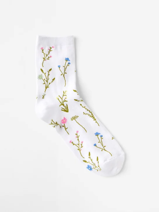 COTTON ON RUBI Vớ Dài-Floral Crew Sock