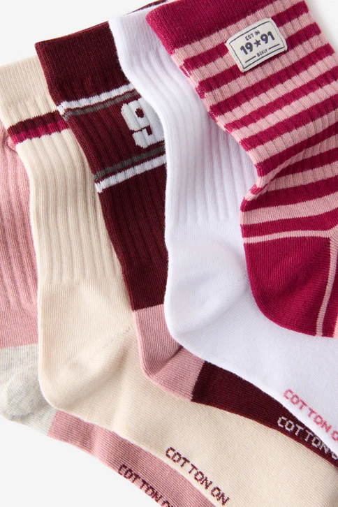 COTTON ON RUBI Bộ 5 Đôi Vớ Dài-5Pk Crew Sock