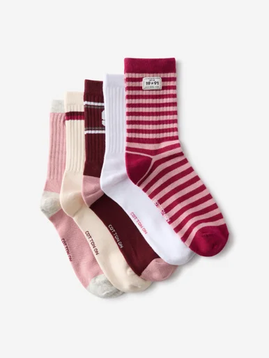 COTTON ON RUBI Bộ 5 Đôi Vớ Dài-5Pk Crew Sock