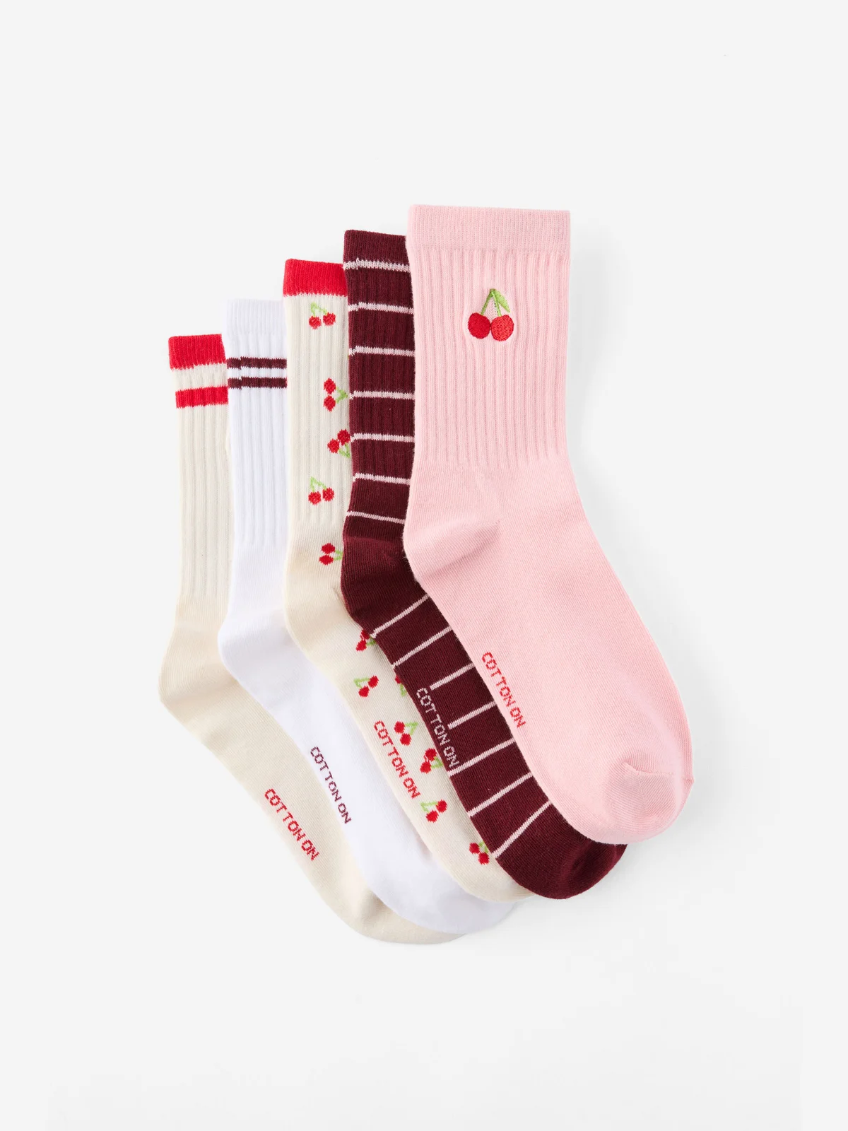 COTTON ON RUBI Bộ 5 Đôi Vớ Dài - 5Pk Crew Sock
