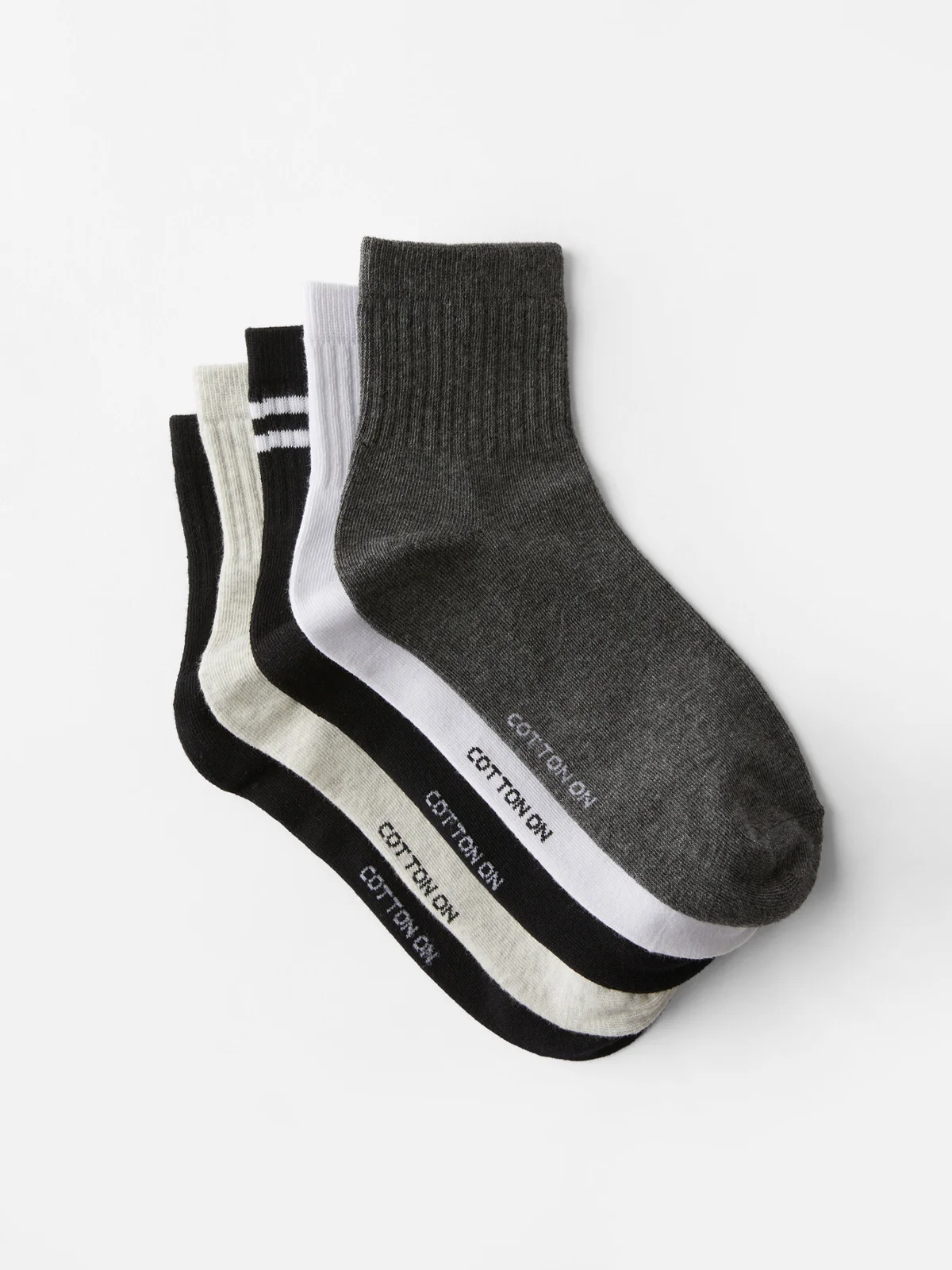 COTTON ON RUBI Bộ 5 Đôi Vớ Ngắn-5Pk Quarter Crew Sock