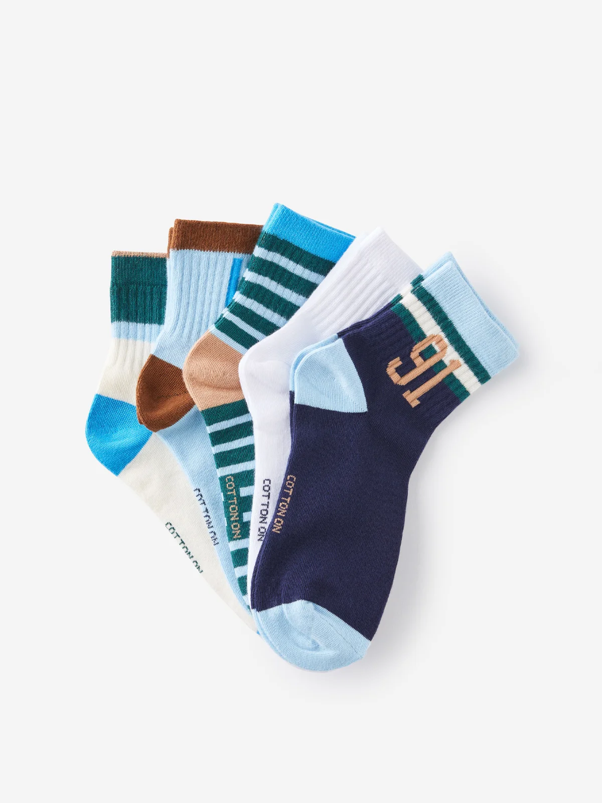 COTTON ON RUBI Bộ 5 Đôi Vớ Ngắn - 5Pk Quarter Crew Sock