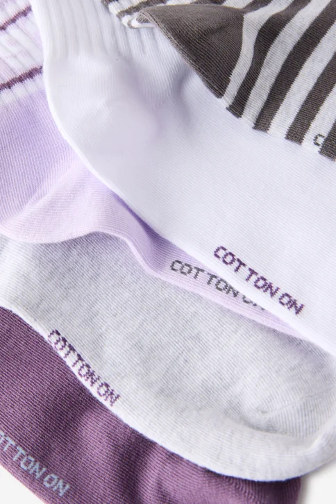 COTTON ON RUBI Bộ 5 Đôi Vớ Ngắn - 5Pk Quarter Crew Sock