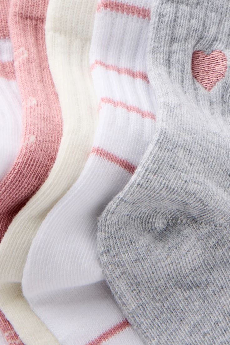 COTTON ON RUBI Bộ 5 Đôi Vớ Ngắn - 5Pk Quarter Crew Sock