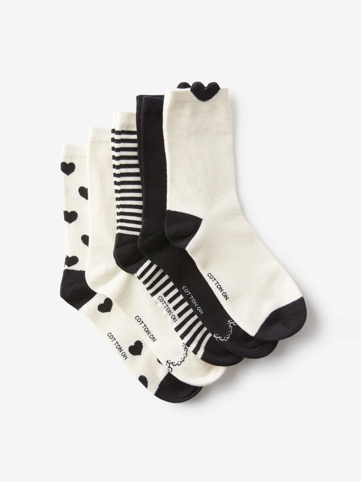 COTTON ON RUBI Bộ 5 Đôi Vớ Dài Nữ-5Pk Fine Crew Sock