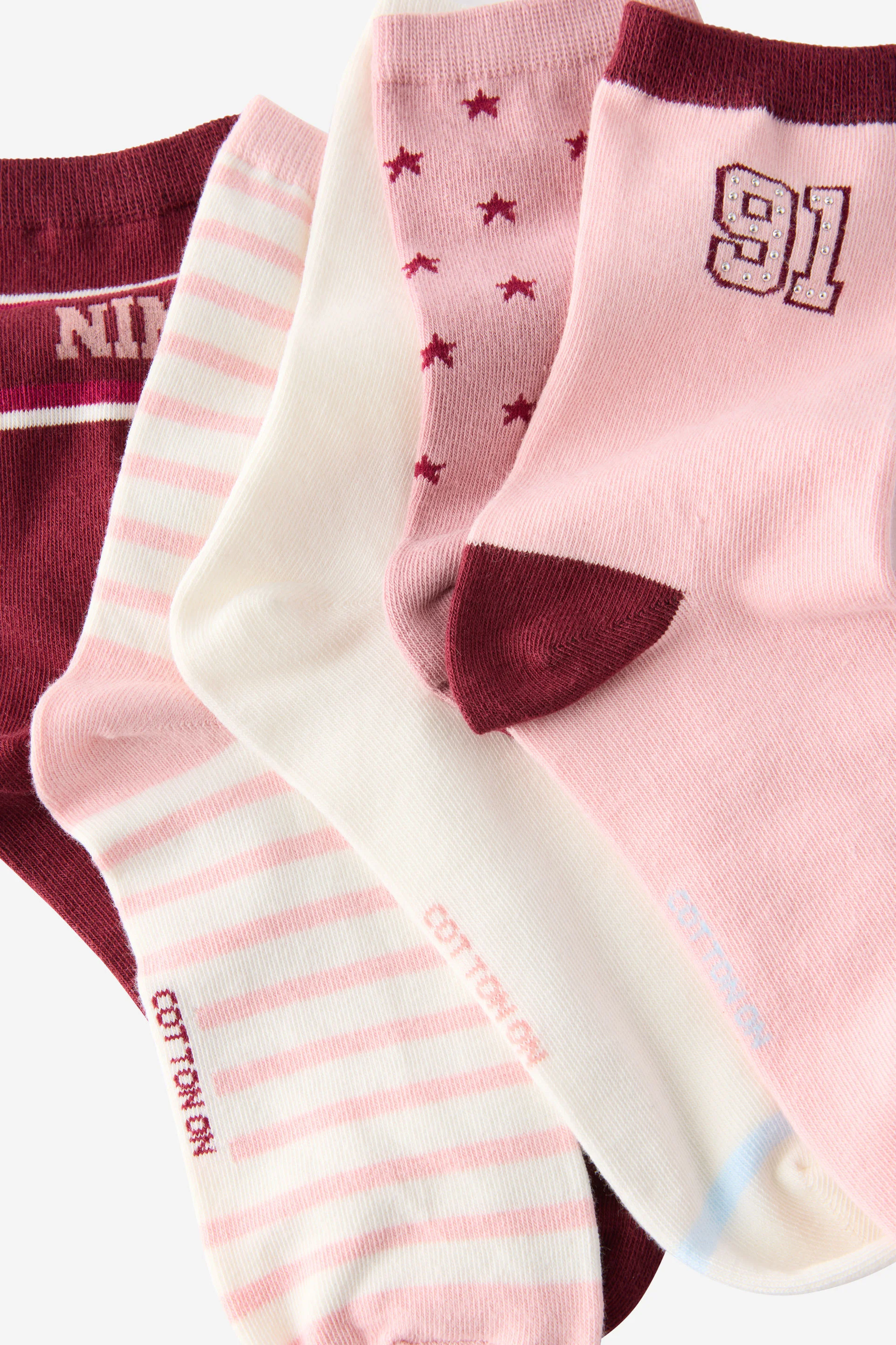 COTTON ON RUBI Bộ 5 Đôi Vớ Dài Nữ-5Pk Fine Crew Sock