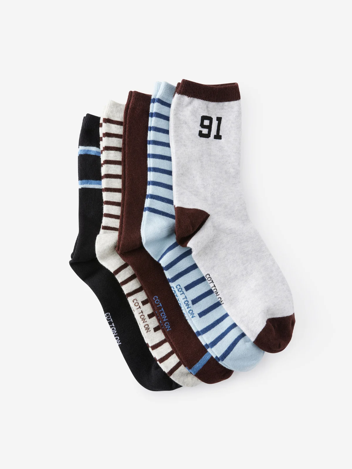 COTTON ON RUBI Bộ 5 Đôi Vớ Dài Nữ-5Pk Fine Crew Sock