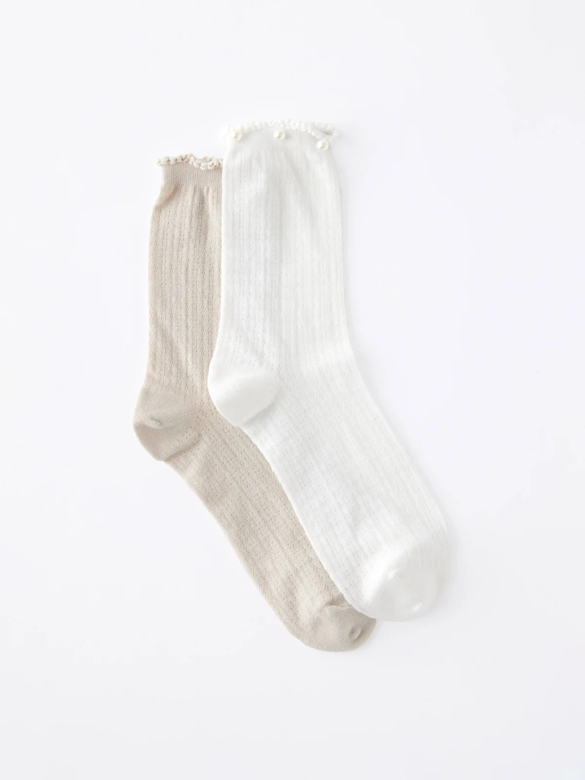 COTTON ON RUBI Bộ 2 Đôi Vớ Dài Nữ - Pearl Pointelle Crew Sock 2Pk