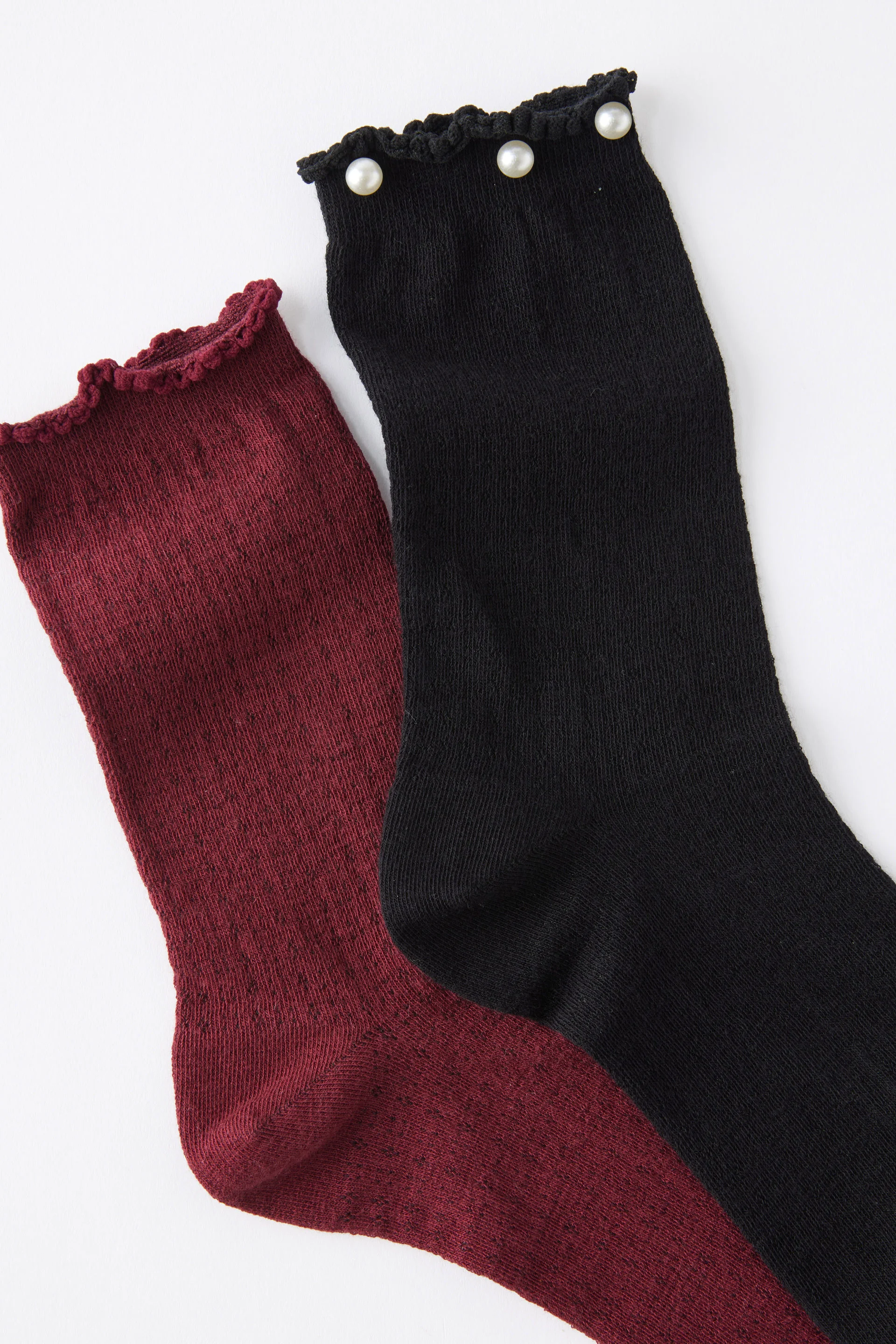 COTTON ON RUBI Bộ 2 Đôi Vớ Dài Nữ - Pearl Pointelle Crew Sock 2Pk