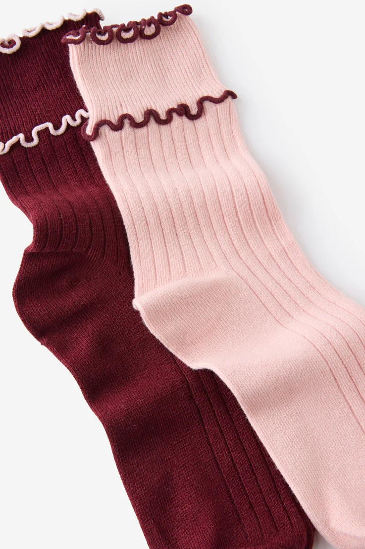 COTTON ON RUBI Bộ 2 Vớ Dài Nữ - Double Frill Crew Sock 2Pk