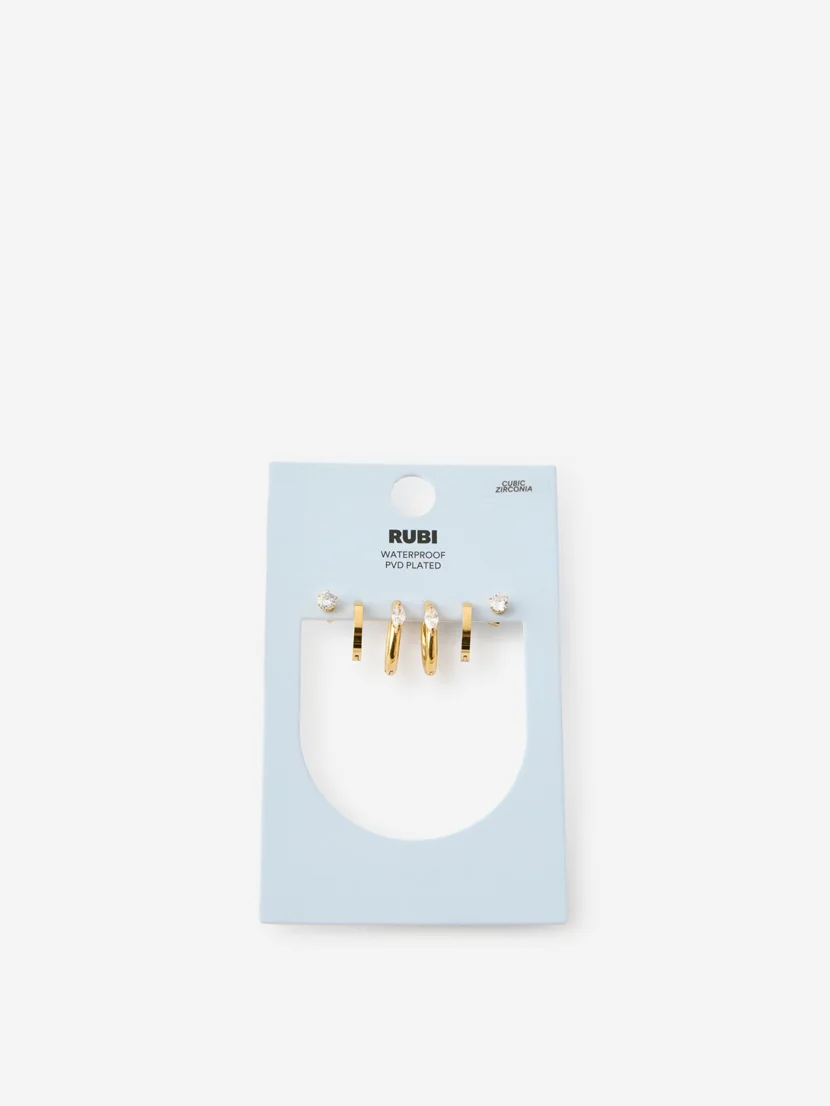 COTTON ON RUBI Bộ Bông Tai Nữ - Waterproof 3Pk Small Earring