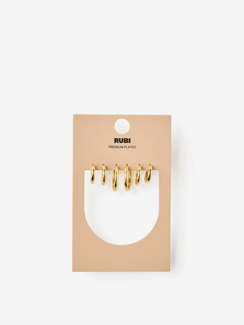 COTTON ON RUBI Bộ Bông Tai Nữ - Pre Plated 3Pk Mid Earring