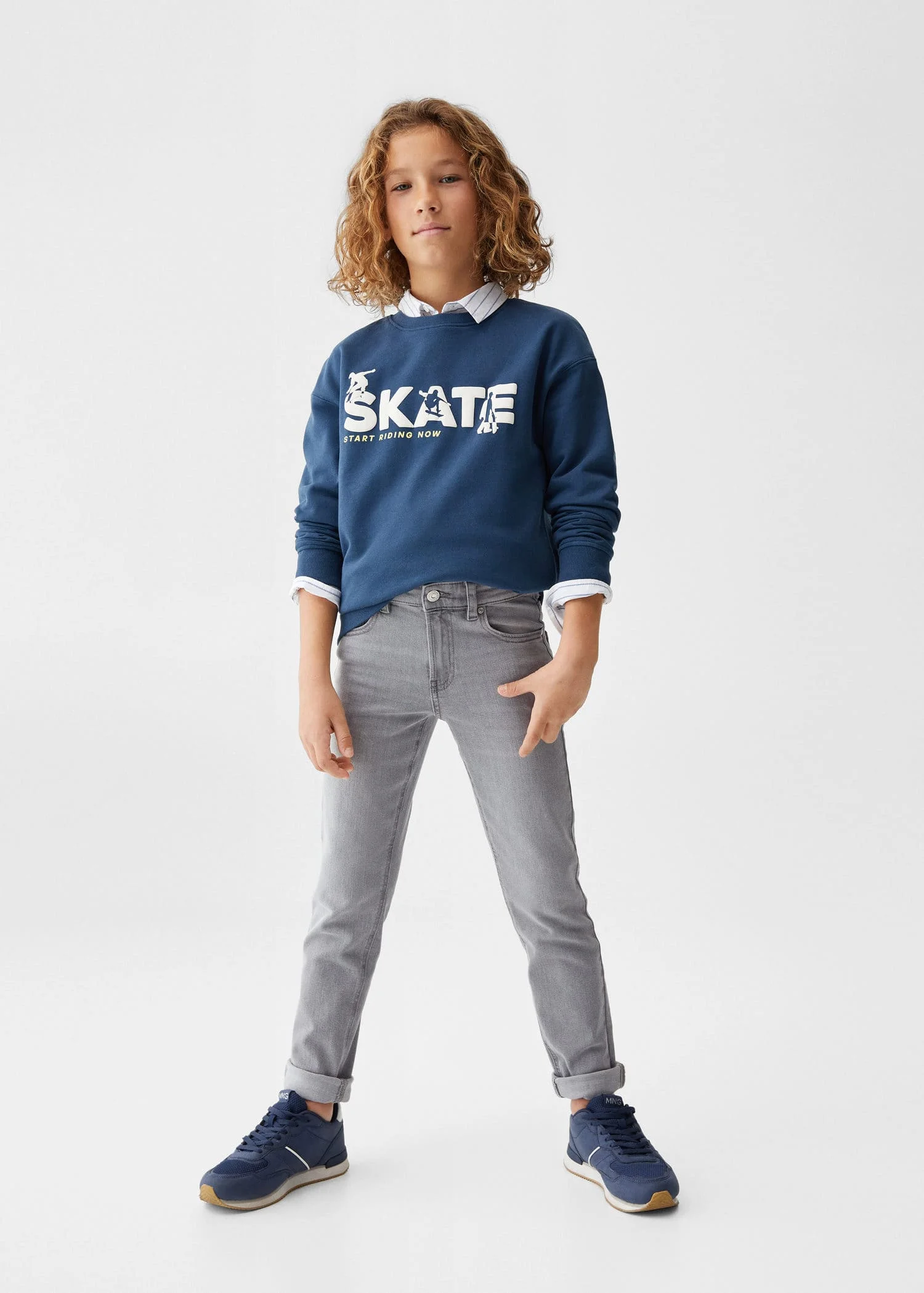 MANGO Quần Jeans Bé Trai Slim4