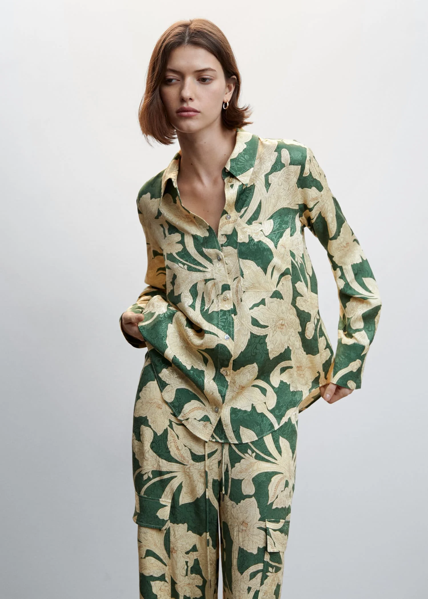 MANGO Áo Sơ Mi Nữ Cammo