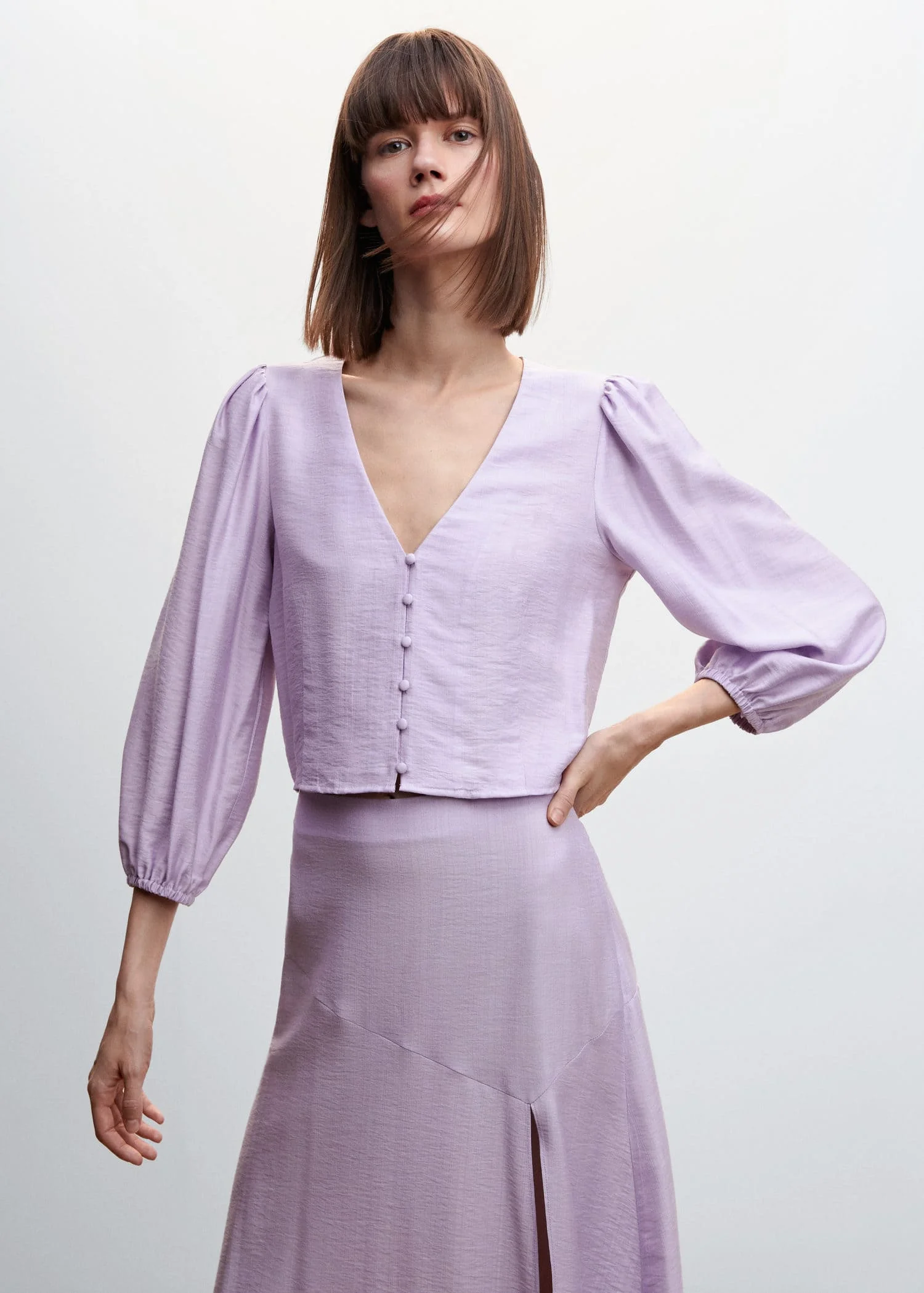 MANGO Áo Kiểu Nữ Mufflin