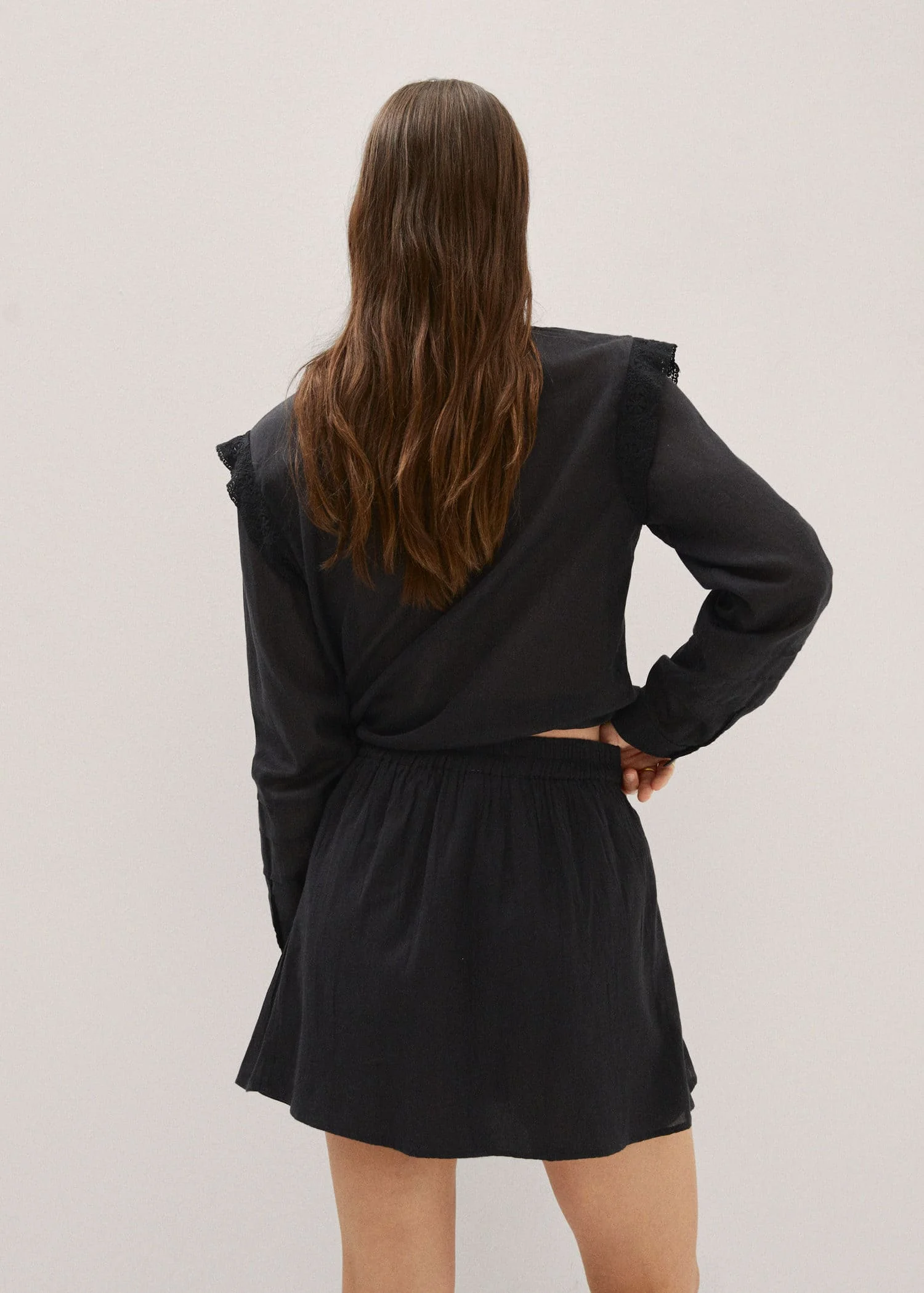 MANGO Chân Váy Nữ Blacky