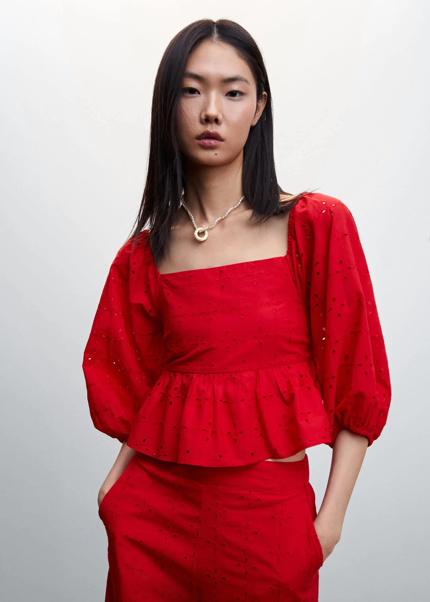MANGO Áo Kiểu Nữ Bordi