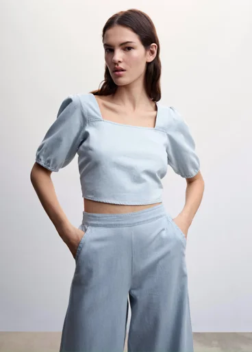 MANGO Áo Kiểu Nữ Low