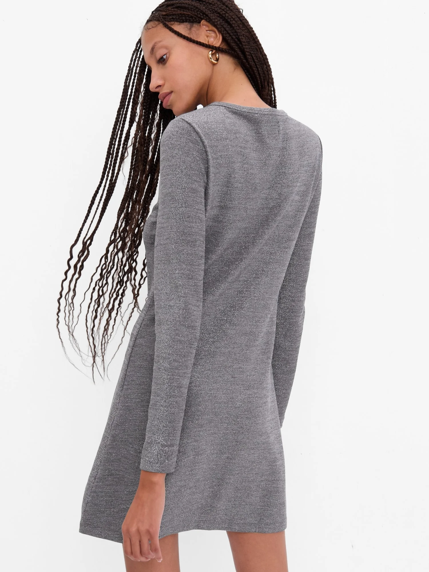 GAP Đầm Thun Nữ - Metallic Crewneck Mini