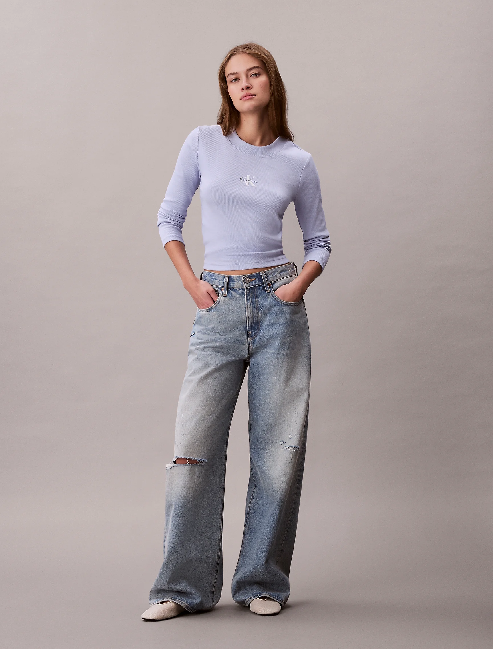 CK JEANS Áo Thun Nữ Baby Fit