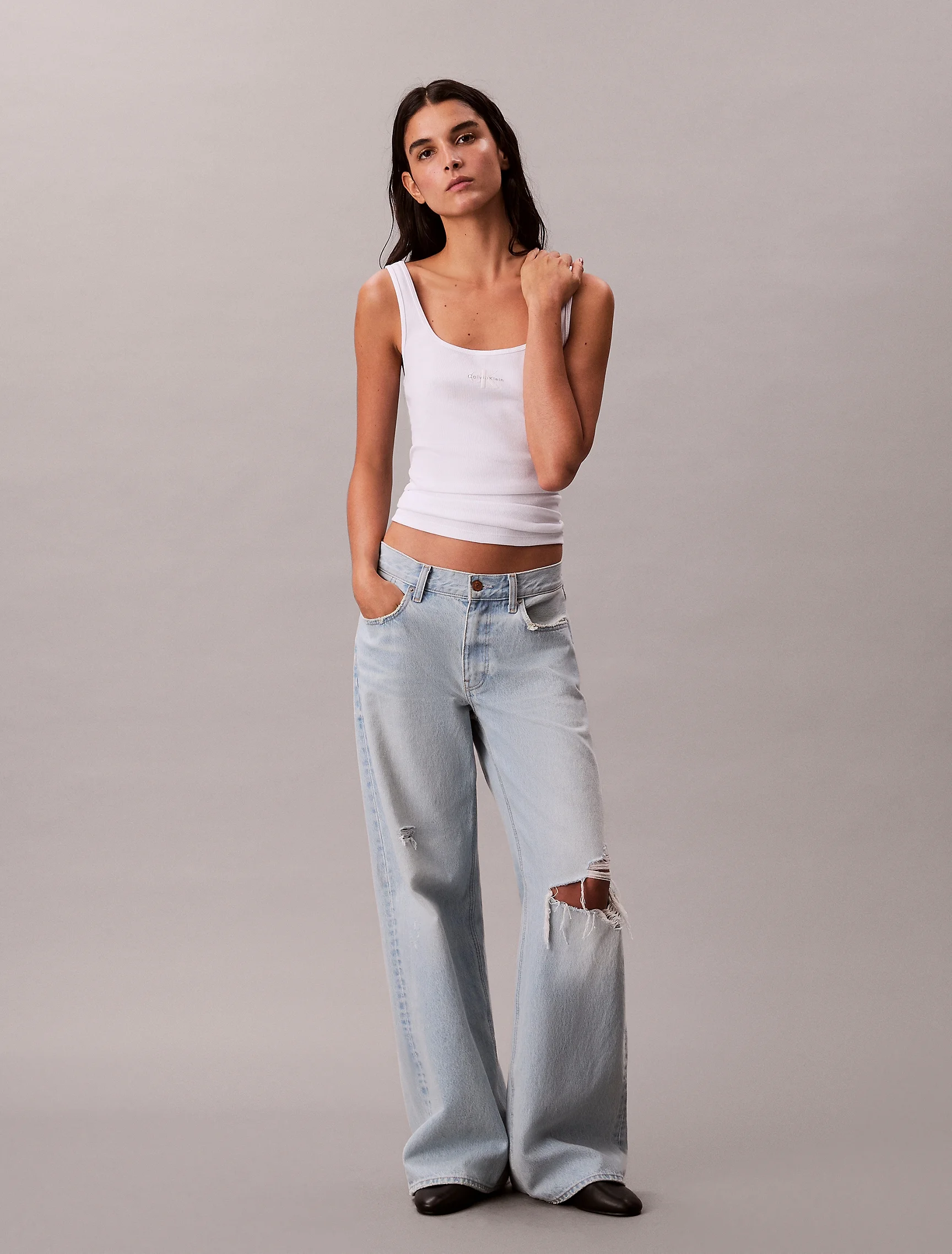 CK JEANS Áo Ba Lỗ Nữ Fashion Fit