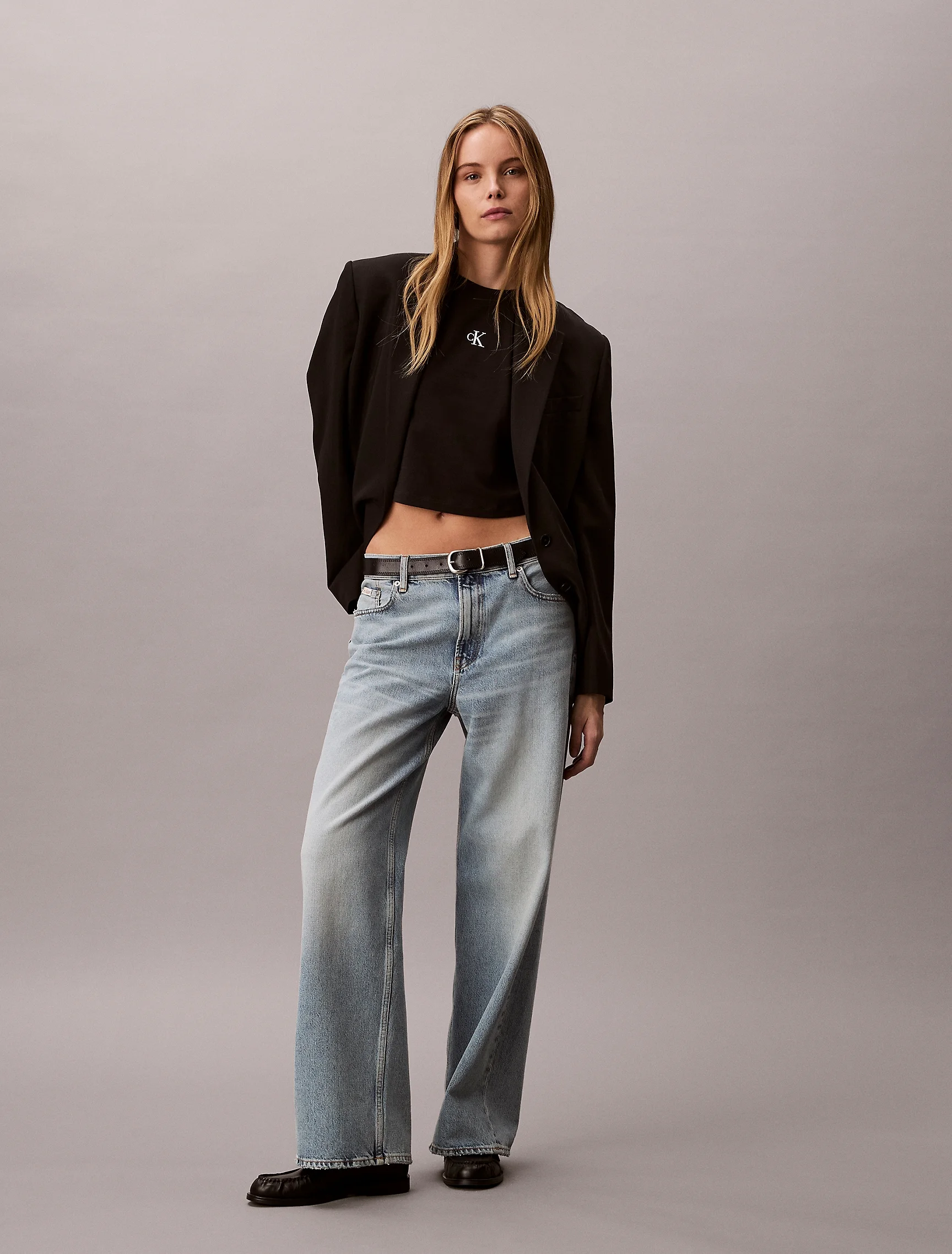 CK JEANS Áo Thun Nữ A - SS Logo Cropped Tee