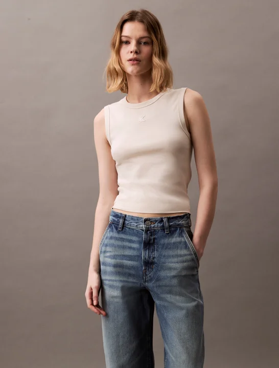 CK JEANS Áo Ba Lỗ Nữ Slim Fit