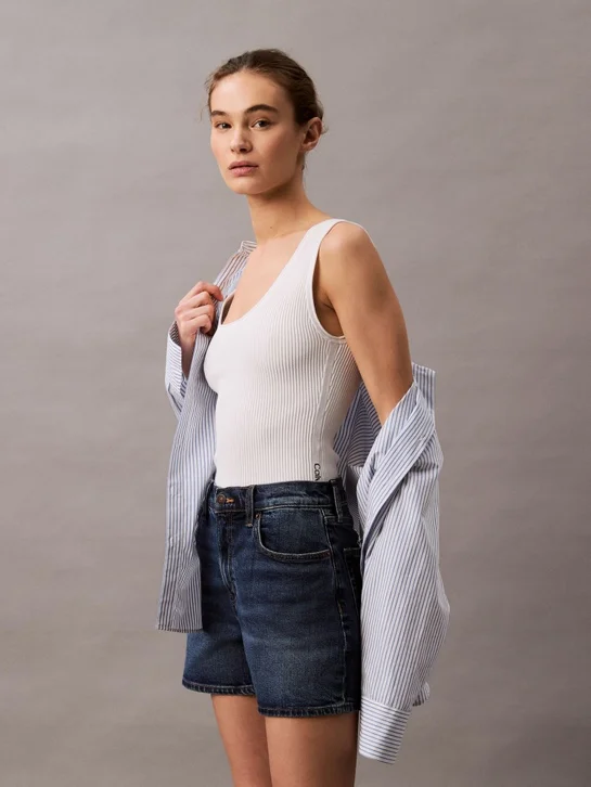 CK JEANS Áo Ba Lỗ Nữ Slim Fit