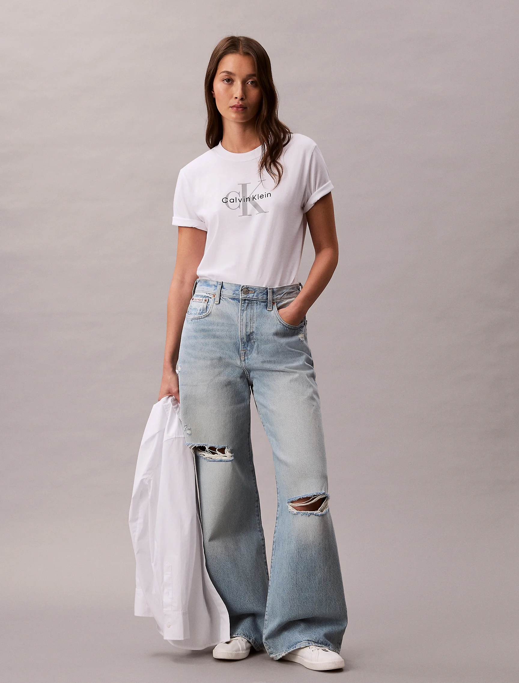 CK JEANS Quần Jeans Nữ Wide Leg Fit