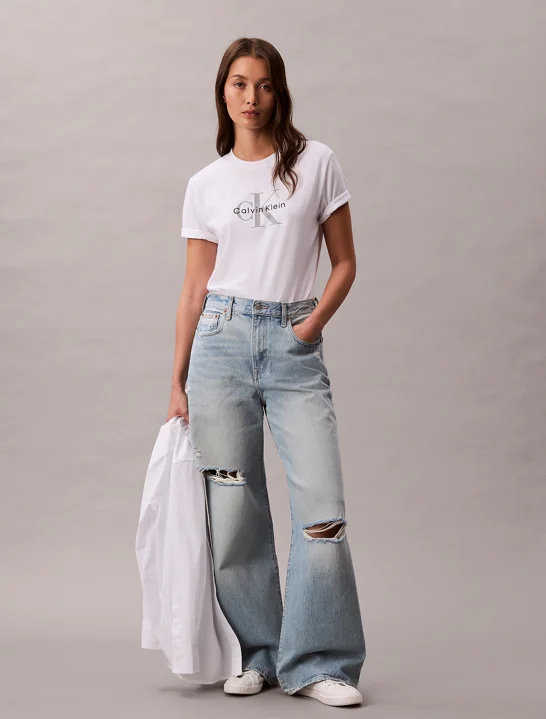 CK JEANS Quần Jeans Nữ Wide Leg Fit