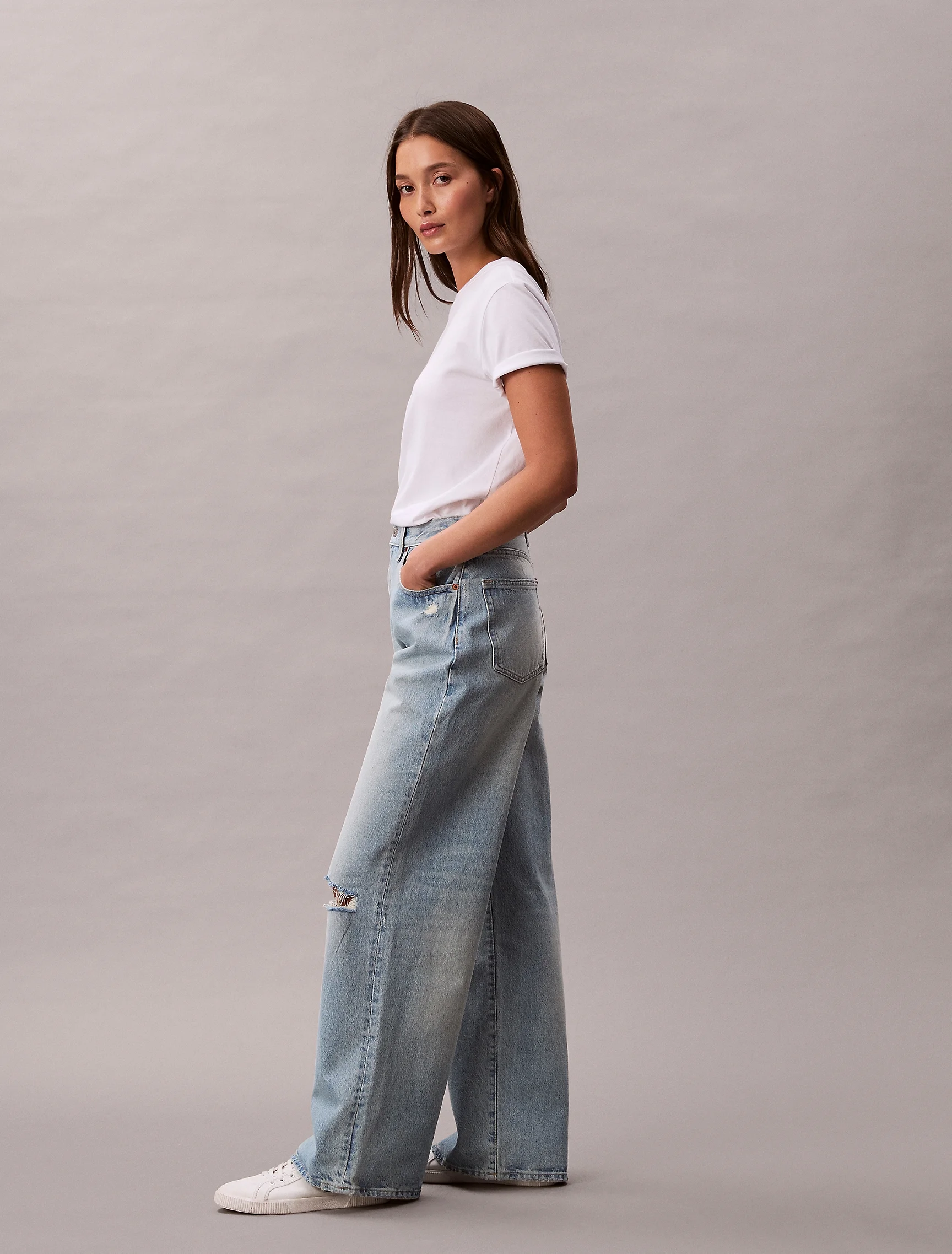 CK JEANS Quần Jeans Nữ Wide Leg Fit