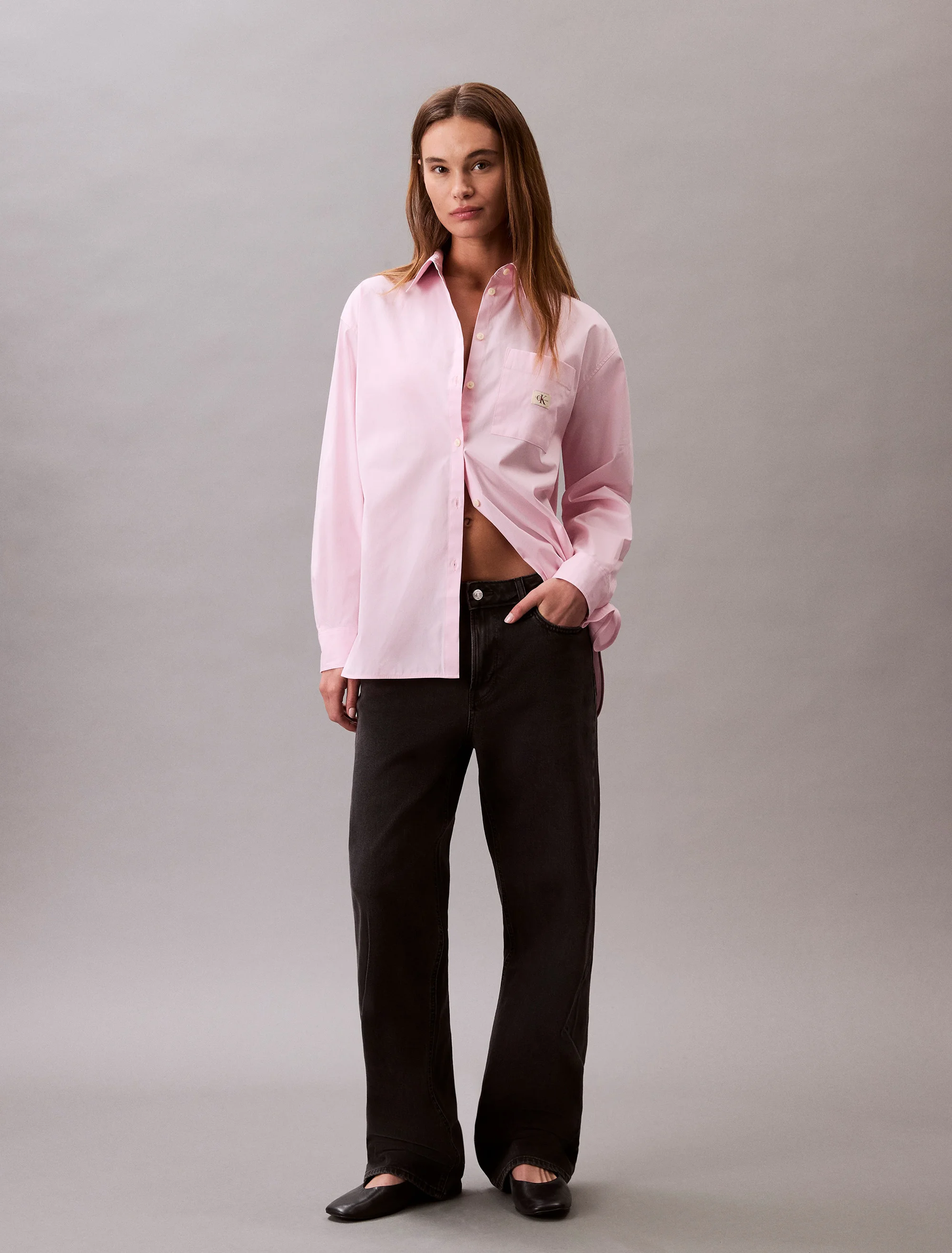 CK JEANS Áo Sơ Mi Nữ Poplin Relaxed Shirt