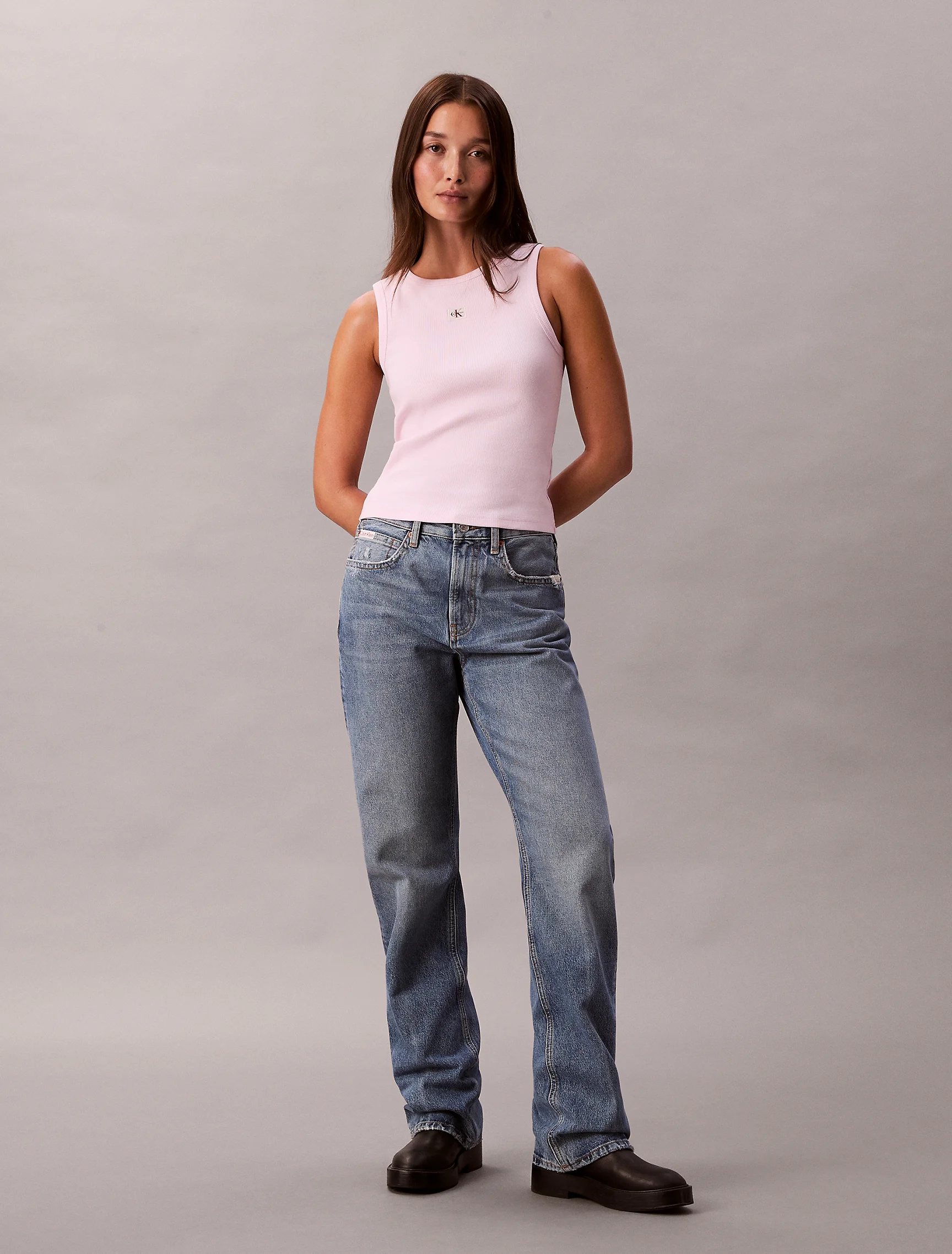 CK JEANS Áo Ba Lỗ Nữ Slim Fit