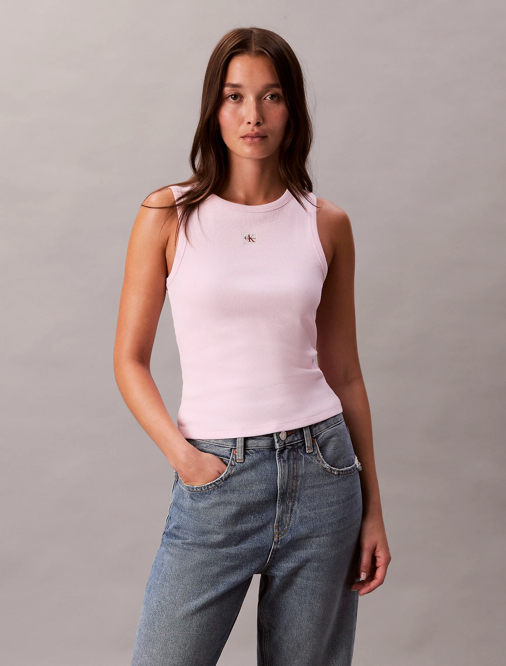 CK JEANS Áo Ba Lỗ Nữ Slim Fit
