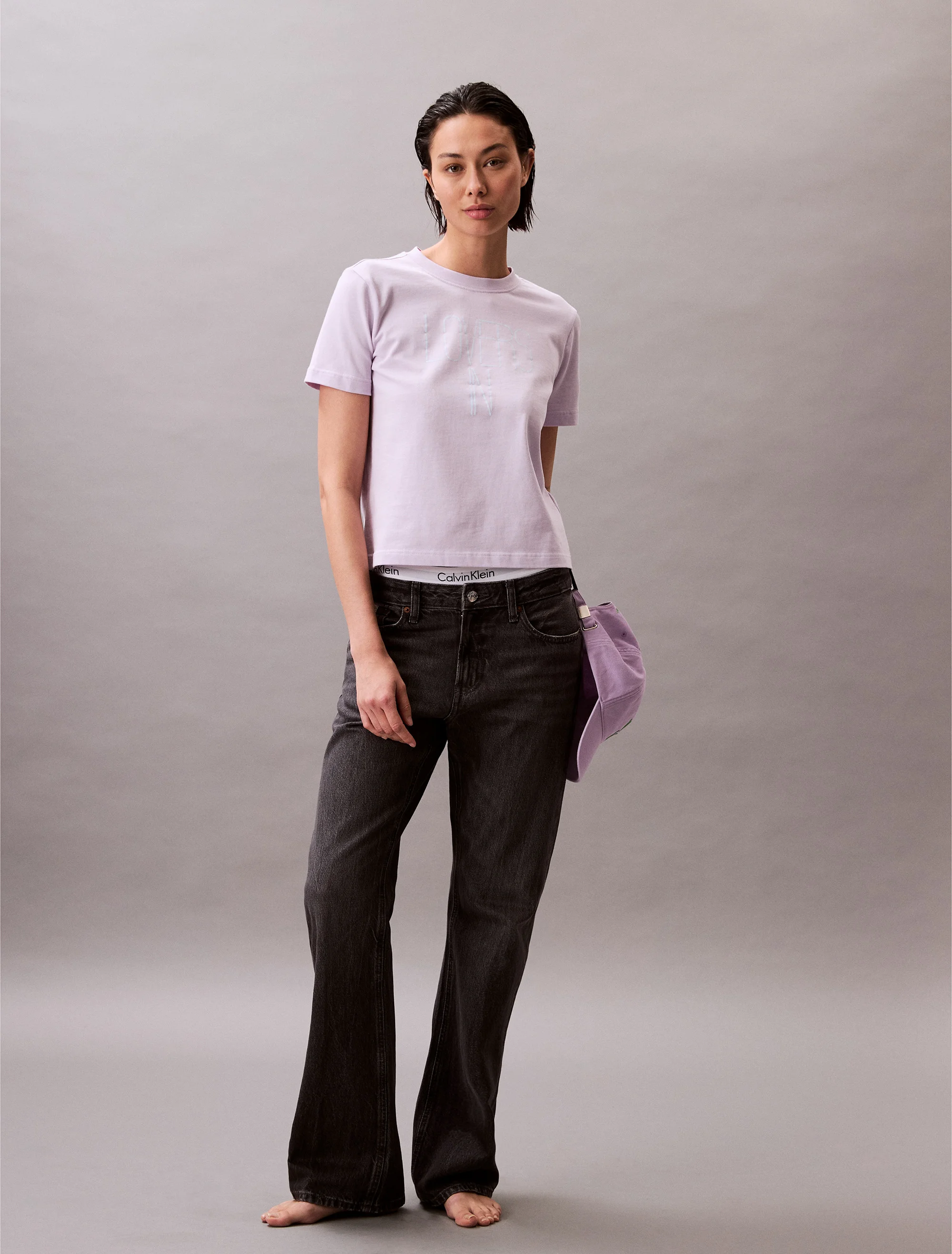 CK JEANS Áo Thun Nữ Baby Tee Slim Fit